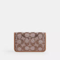 Coach Essential Slim Card Case In Crystal Signature Jacquard Brass/Mushroom CCD16