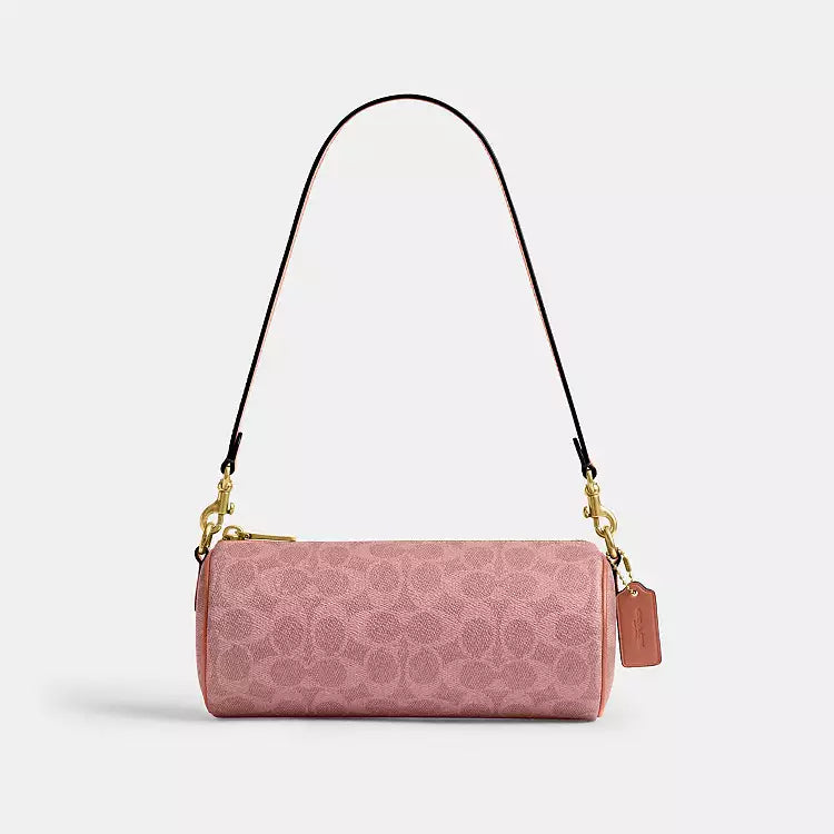 COACH NWT CDY79 Barrel Bag In Signature Melon Pink Crossbody Shoulder Bag