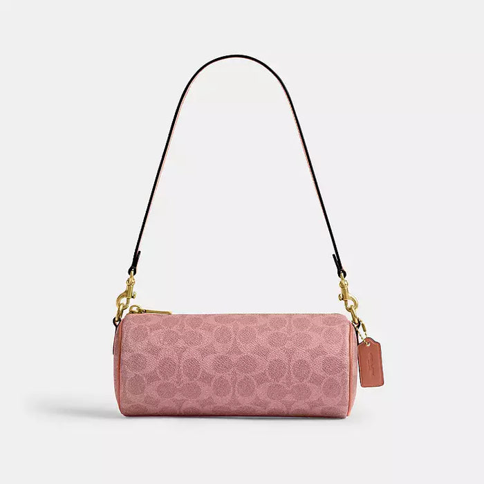 COACH NWT CDY79 Barrel Bag In Signature Melon Pink Crossbody Shoulder Bag
