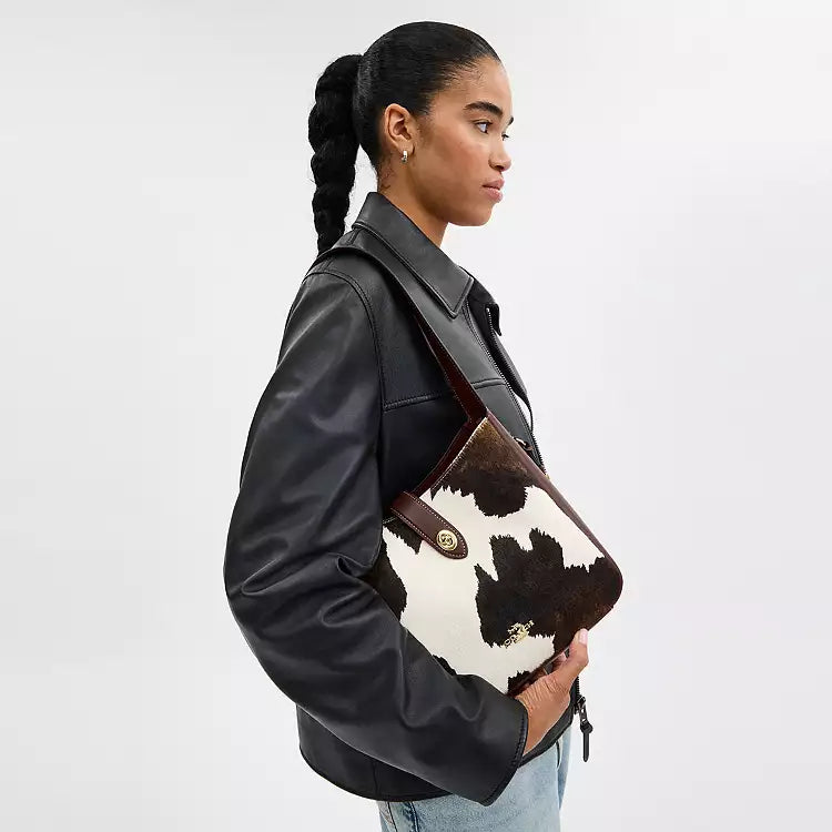 Coach Hadley Convertible Crossbody Bag With Cow Print And Tassel CCC87