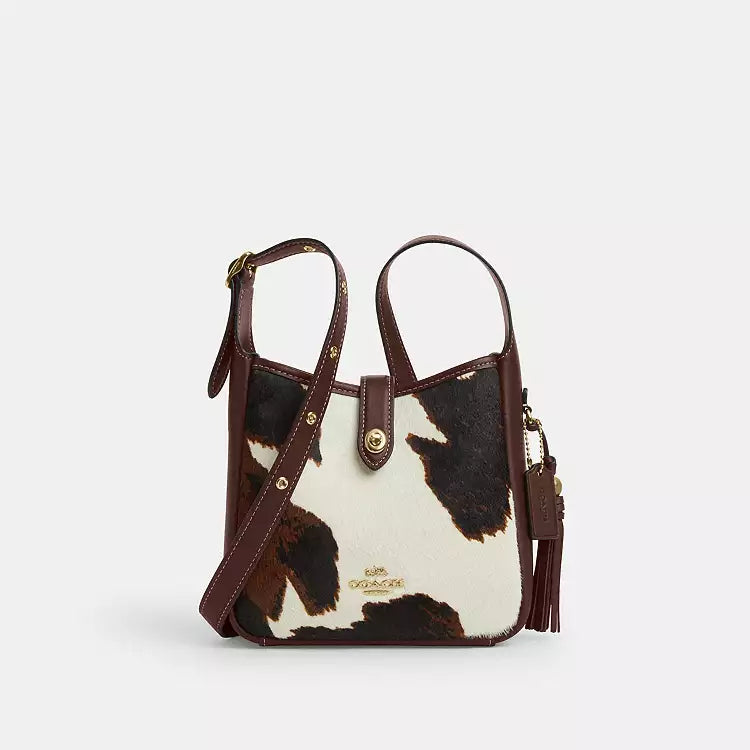 Coach Hadley Mini Crossbody Bag With Cow Print And Tassel CCE14