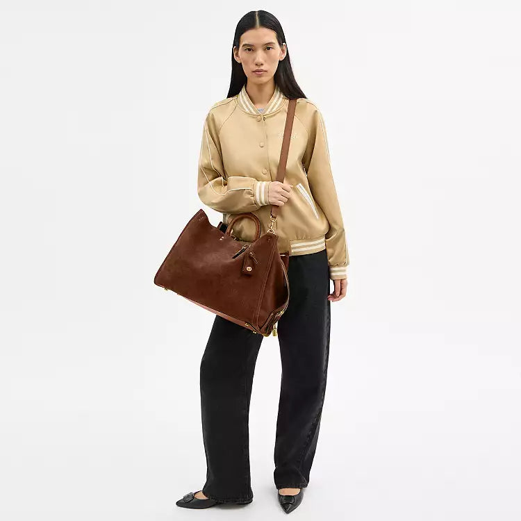 Coach Rogue 40 Suede Leather Brown CCX66