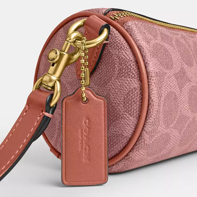 COACH NWT CDY79 Barrel Bag In Signature Melon Pink Crossbody Shoulder Bag