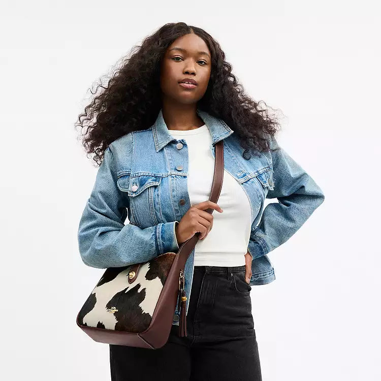 Coach Hadley Convertible Crossbody Bag With Cow Print And Tassel CCC87