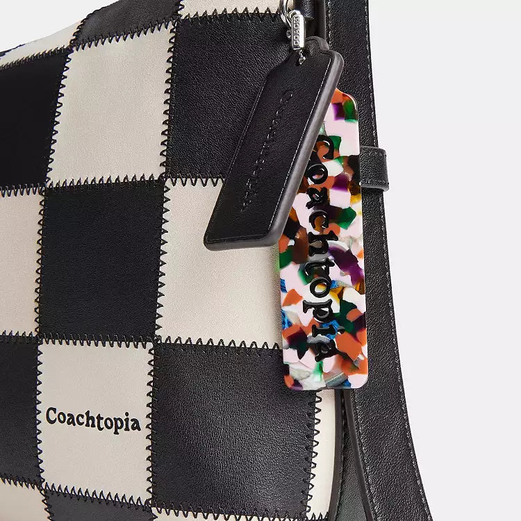 Coachtopia Alter/Ego Slouchy Shoulder Bag Black/Chalk Checkered Leather