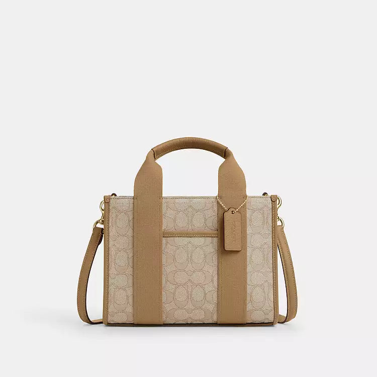 Coach Signature Jacquard Smith Tote 24 Light Khaki CAR78