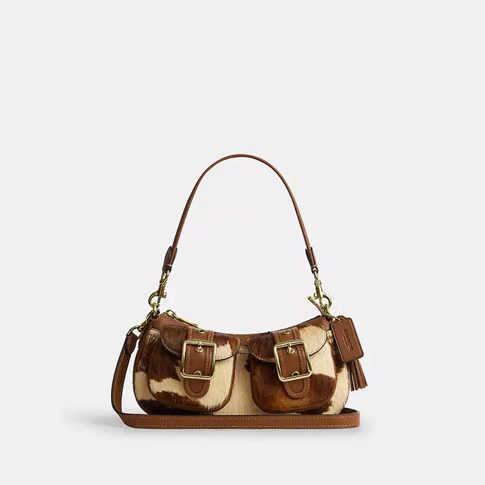 Coach Ashton Shoulder Bag In Haircalf With Cow Print CDW47 cow printed haircalf