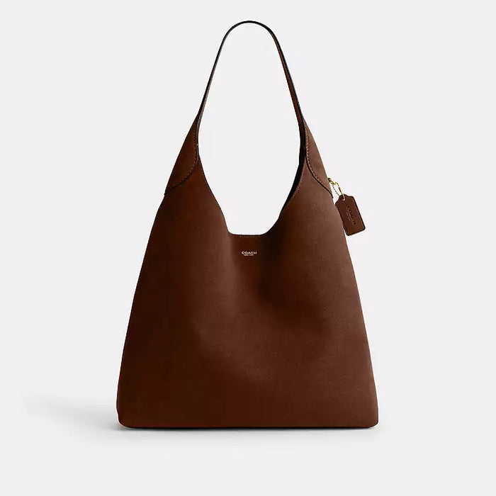 Coach CW636 Suede Brooklyn 39 Shoulder Bag Brass/Warm Brown Color