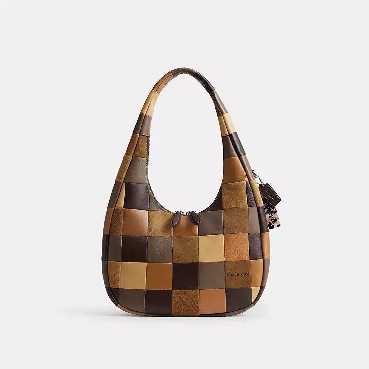 Coach Alter Ego Crescent Shoulder Bag Checkerboard CCX57 Brown Tan Coachtopia