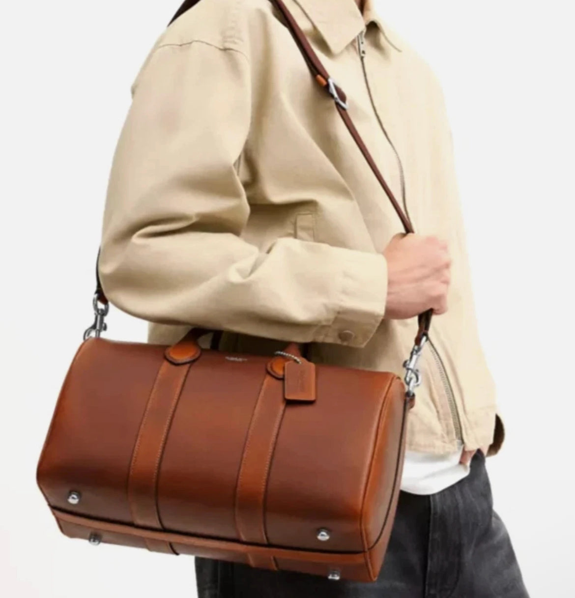 COACH Compass Bag 35 In Loved Leather Saddle Burnt Sienna CEO42 - The Tiny Bag