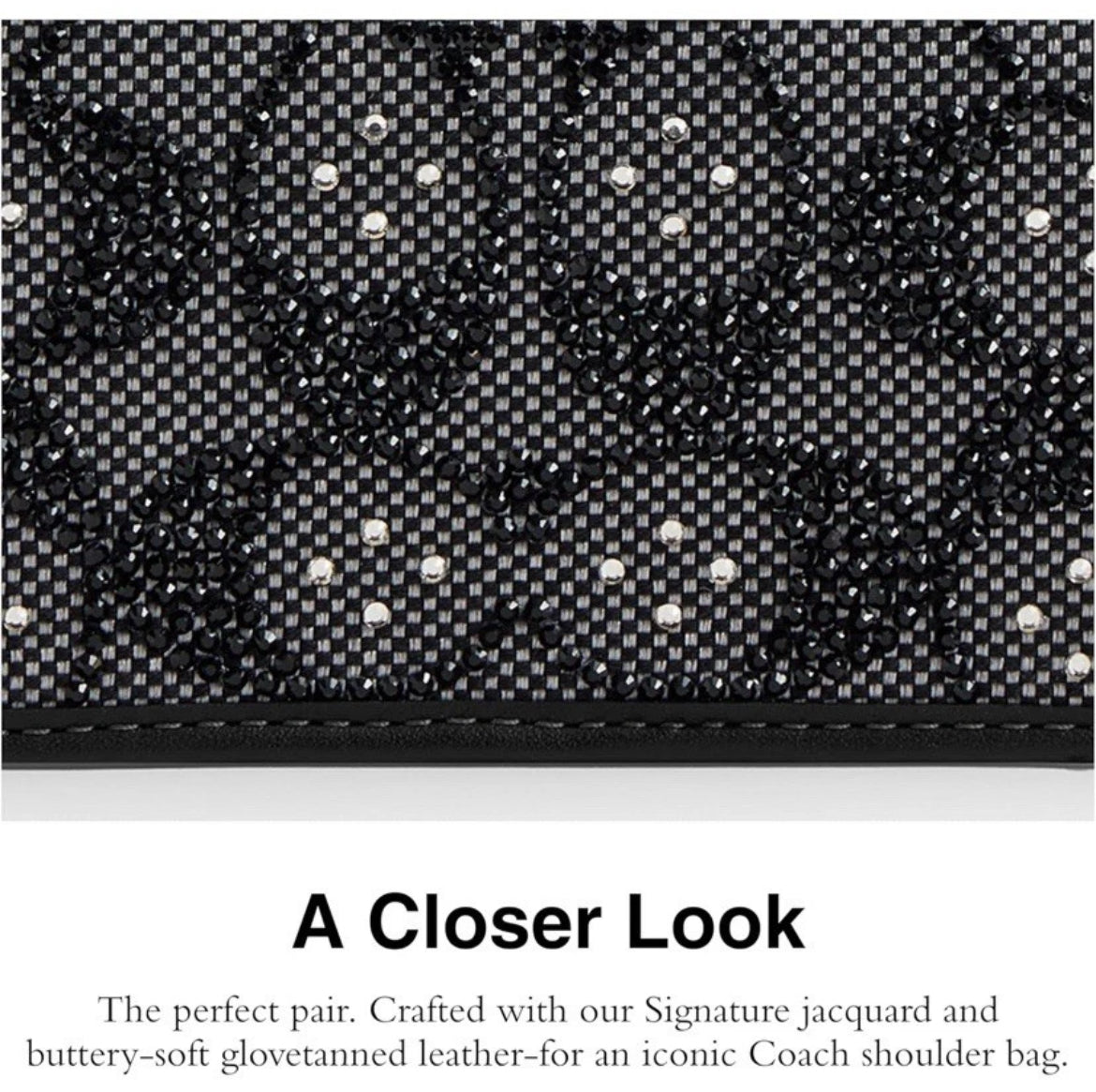Coach Essential Slim Card Case In Crystal Signature Jacquard CCD16 Black