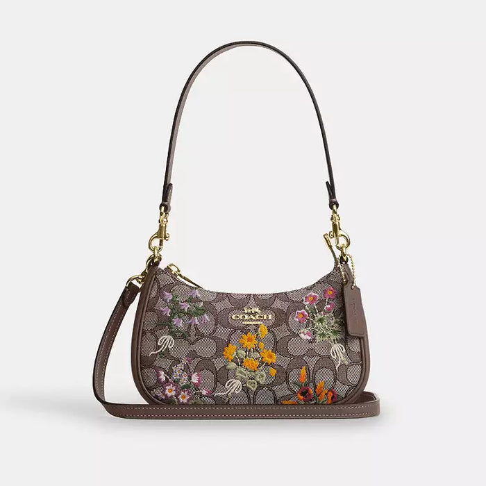 Coach Teri mini Crossbody Bag Signature Jacquard Floral Embroidery CDW65