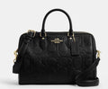 Coach Rowan Large Satchel Bag In Signature Leather CCD53 BLACK Gold