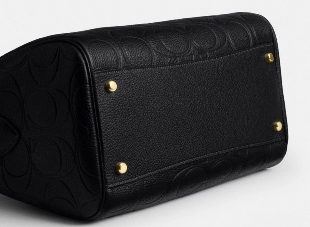 Coach Rowan Large Satchel Bag In Signature Leather CCD53 BLACK Gold