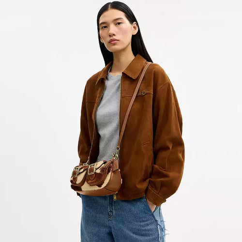 Coach Ashton Shoulder Bag In Haircalf With Cow Print CDW47 cow printed haircalf