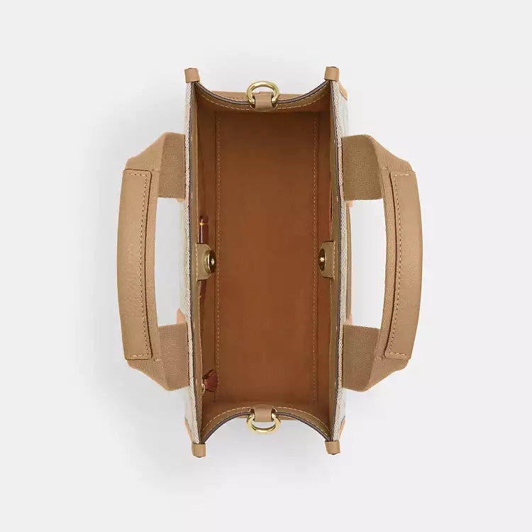 Coach Signature Jacquard Smith Tote 24 Light Khaki CAR78