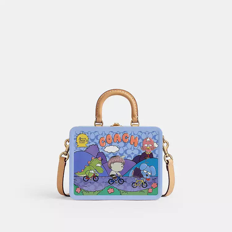 Coach x Brain Dead Souvenir Box Crossbody Brass/Purple Multi CES92