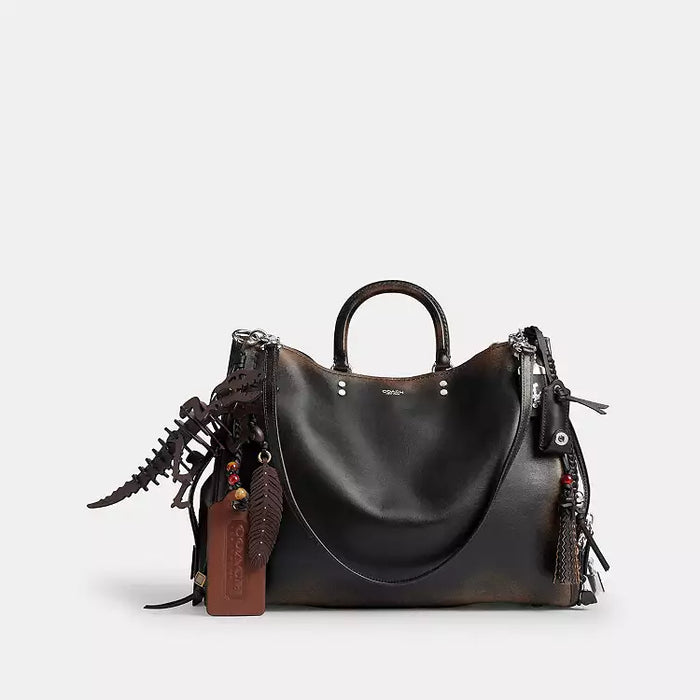 Coach Rogue Bag 40 In Loved Leather With Charms CDZ54
