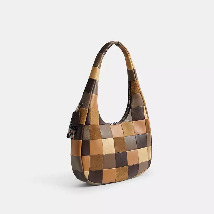 Coach Alter Ego Crescent Shoulder Bag Checkerboard CCX57 Brown Tan Coachtopia