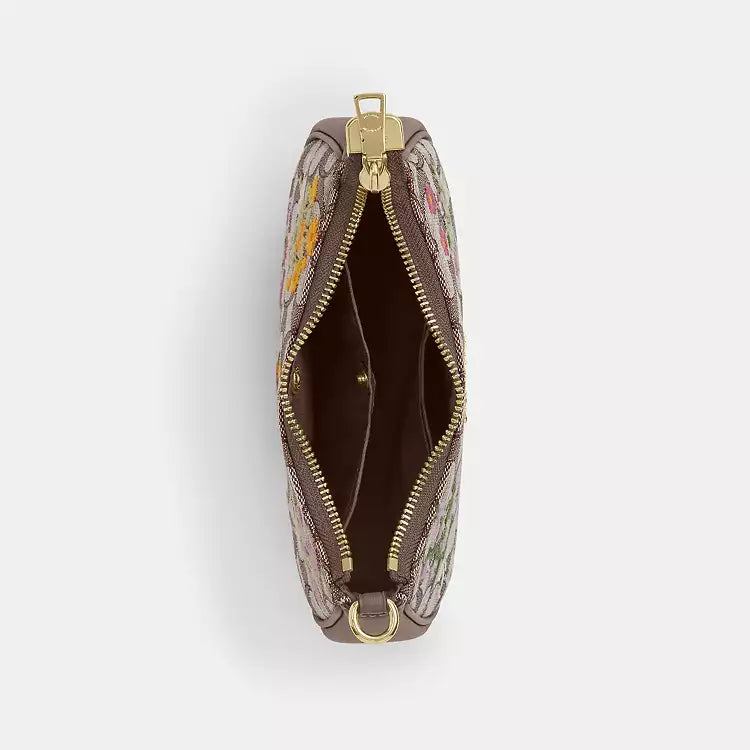 Coach Teri mini crossbody bag with signature jacquard floral embroidery, shoulder bag style, from The Tiny Bag collection.