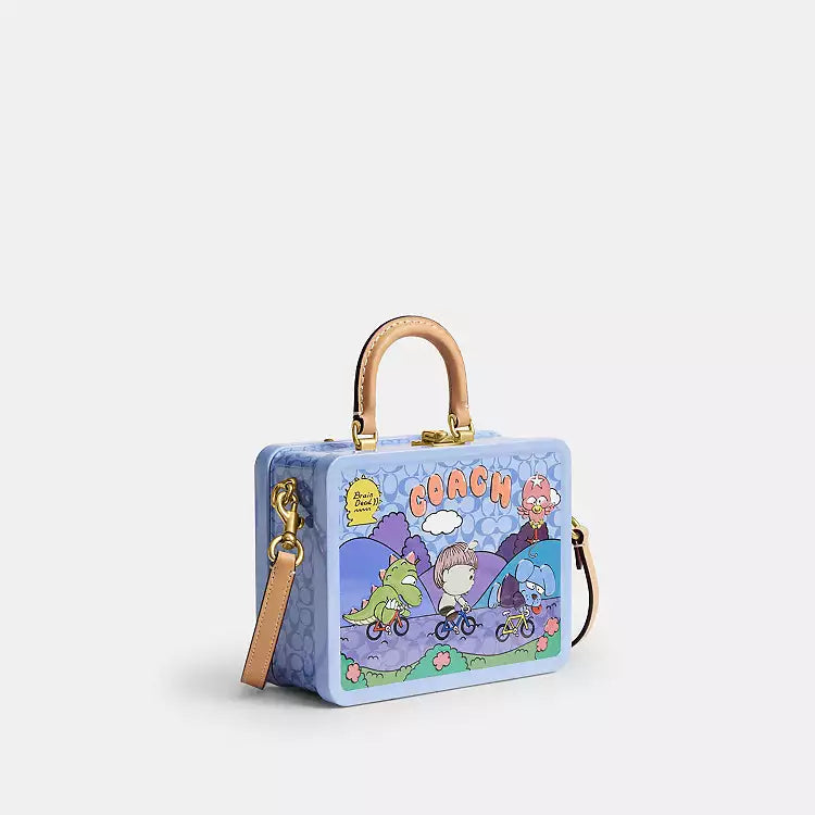 Coach x Brain Dead Souvenir Box Crossbody Brass/Purple Multi CES92