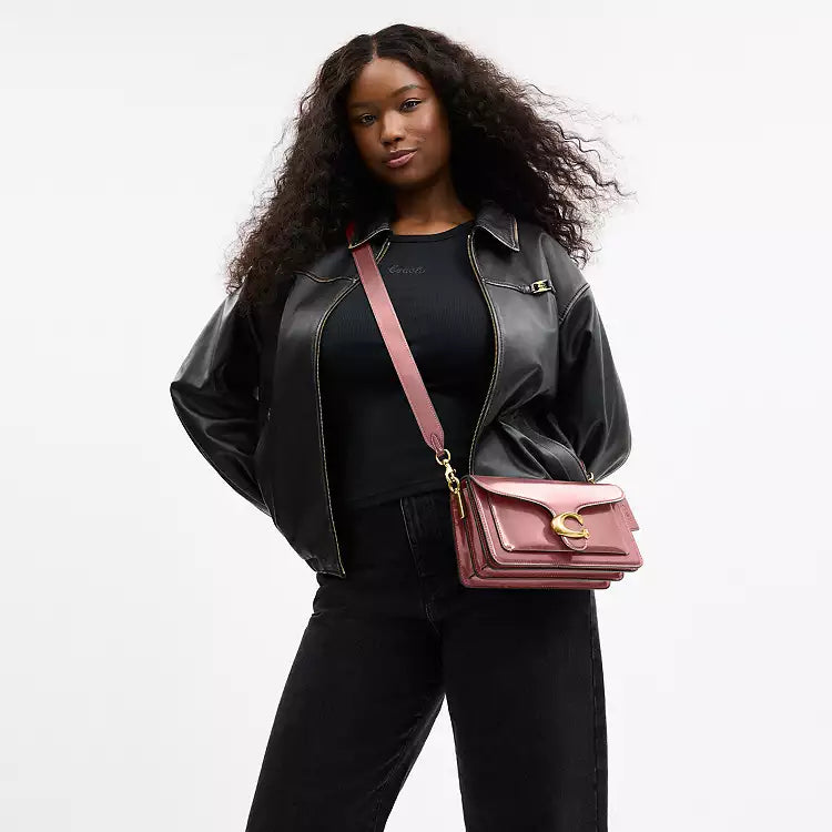 Coach Tabby Shoulder Bag 26 Crossbody in Leather/Brass/Peony CW631 - The Tiny Bag
