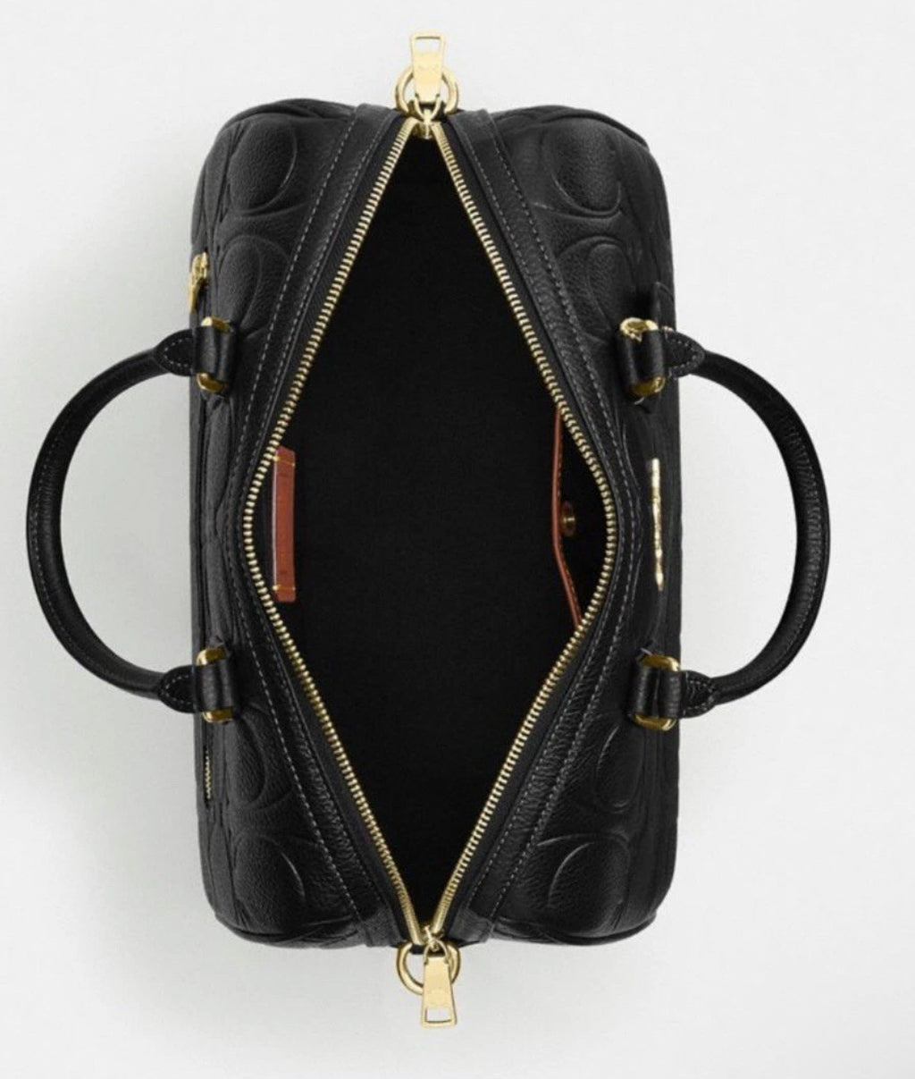 Coach Rowan Large Satchel Bag In Signature Leather CCD53 BLACK Gold