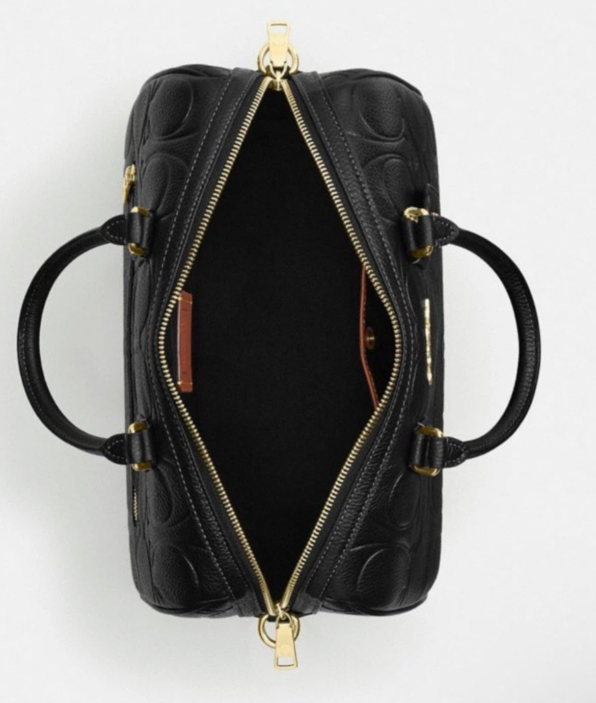 Coach Rowan Large Satchel Bag In Signature Leather CCD53 BLACK Gold