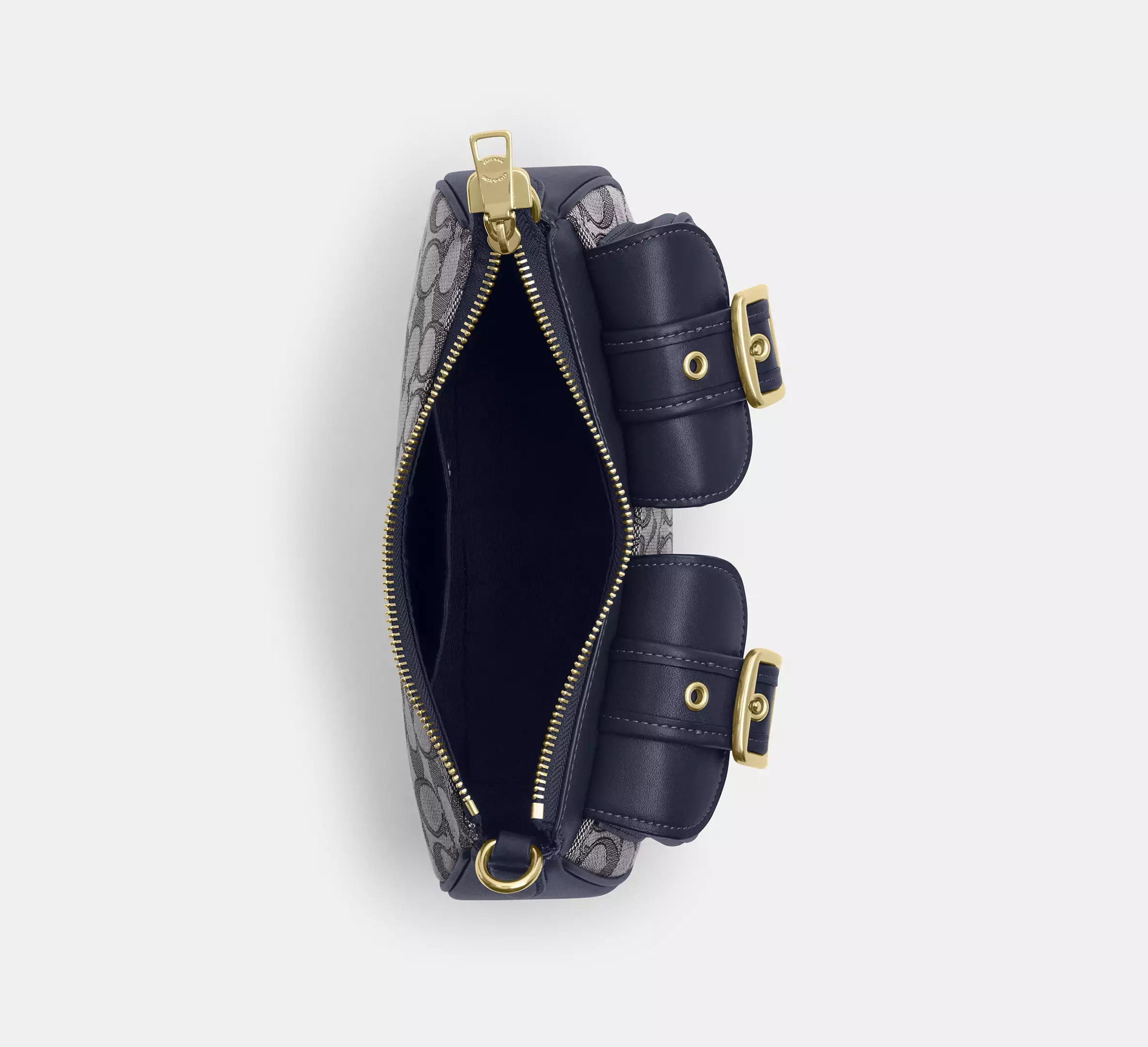 COACH Ashton Bag In Signature Jacquard CBJ00 Gold/Navy/Midnight Navy - The Tiny Bag