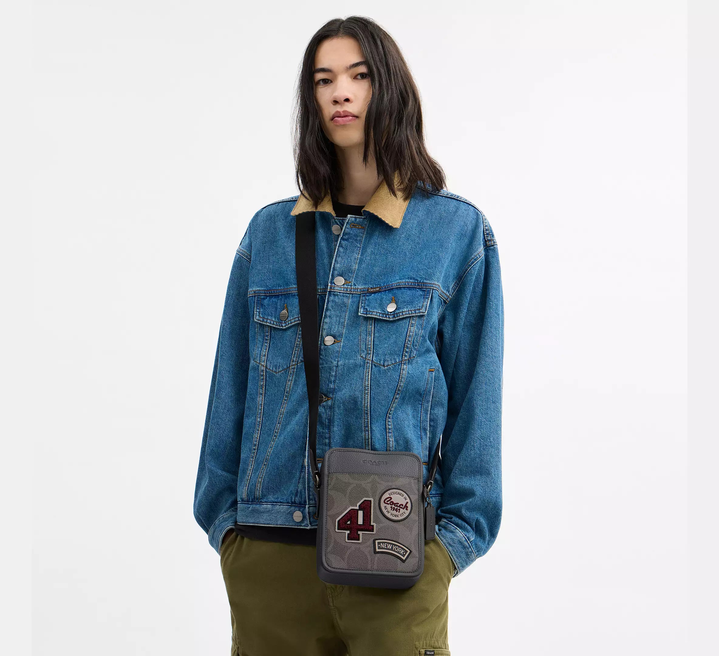 Coach Men’s Sullivan Flap Crossbody In Signature Leather/Canvas CCG29 - The Tiny Bag