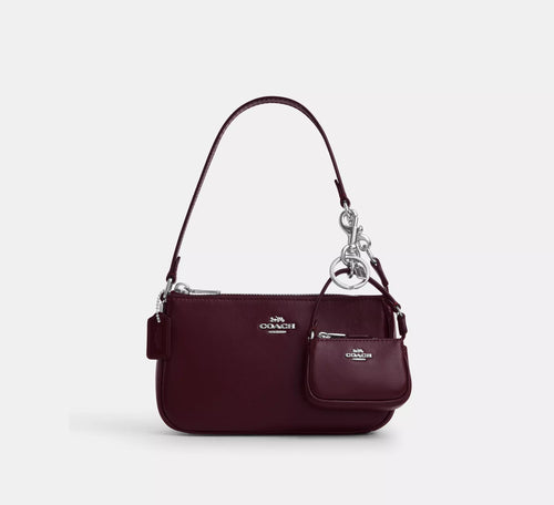 Coach Boxed Nolita 19 And Nolita Bag Charm Set In Leather/Silver/Dark Wine CCK95 - The Tiny Bag