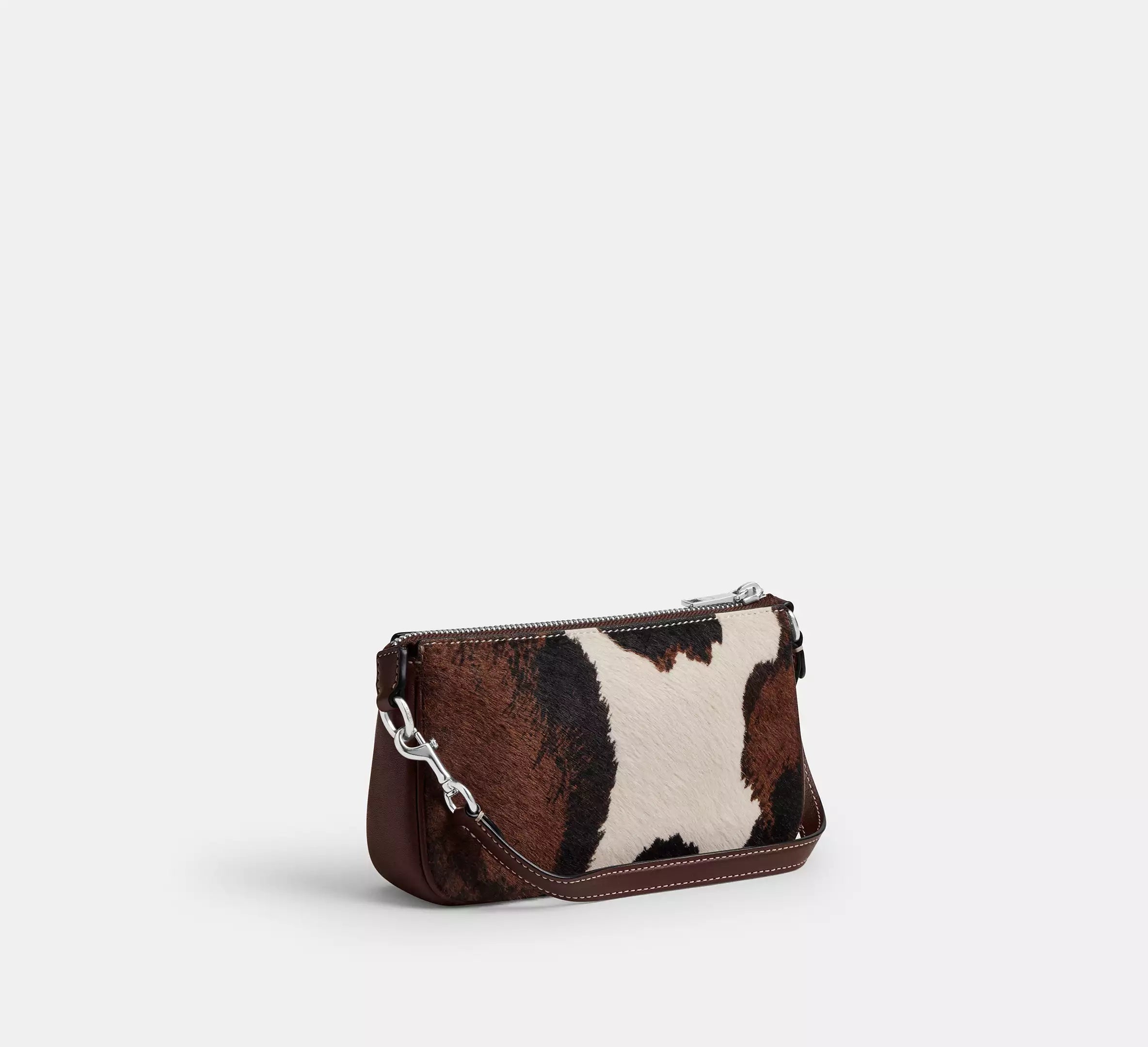 COACH Nolita 19 With Cow Print CCV61, cow printed haircalf/Sv/Cow Multi - The Tiny Bag