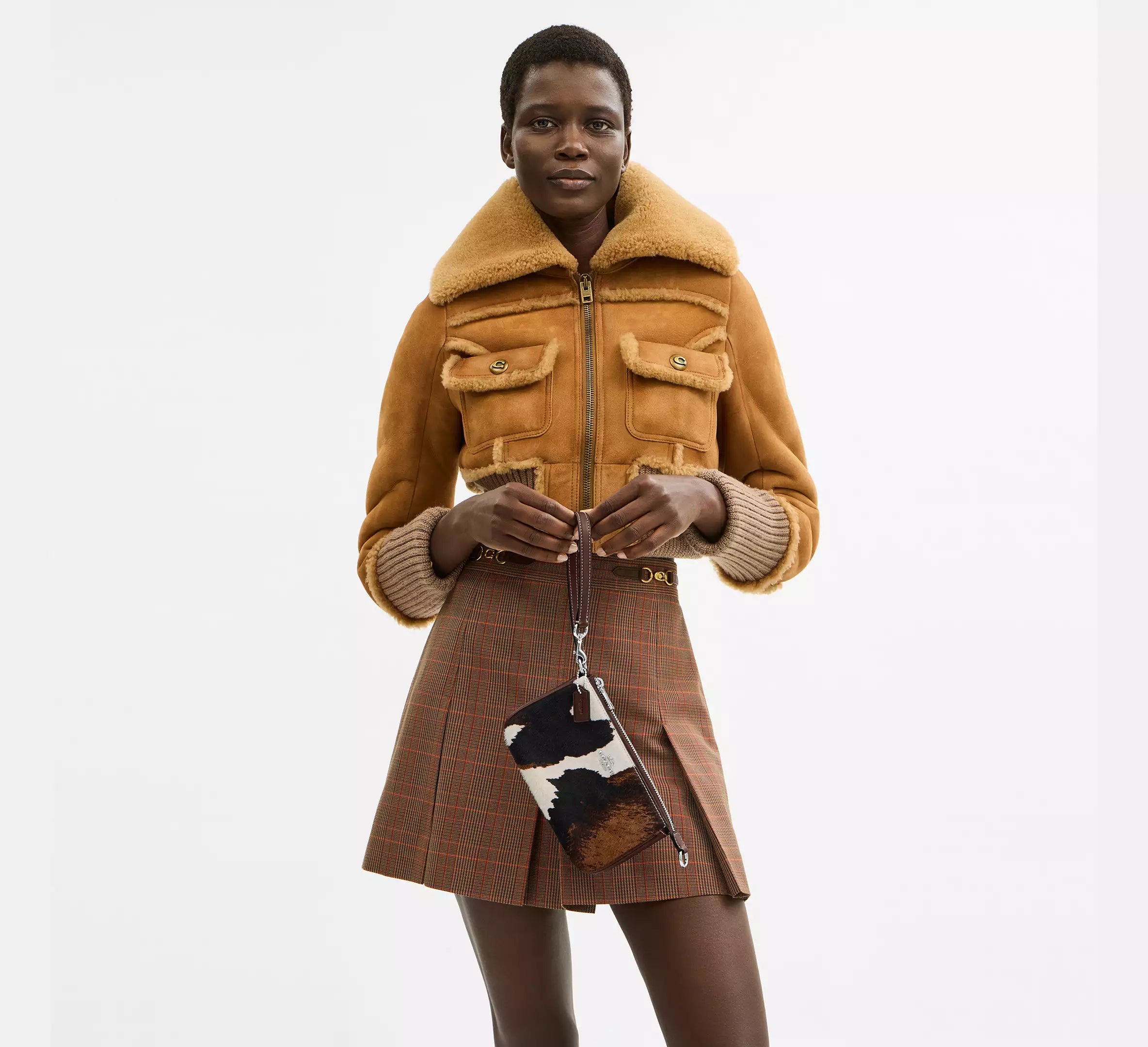 COACH Nolita 19 With Cow Print CCV61, cow printed haircalf/Sv/Cow Multi - The Tiny Bag