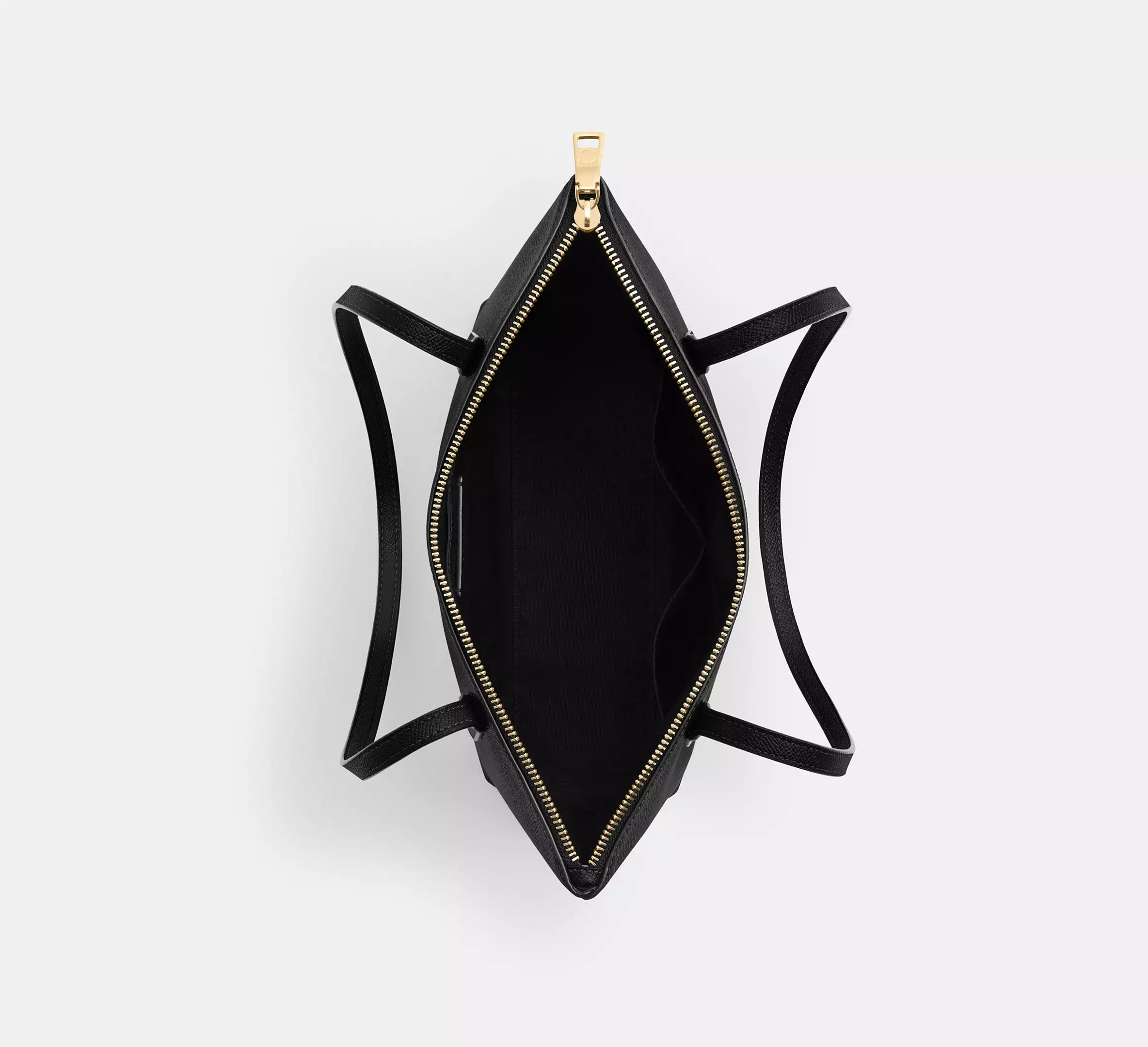 COACH Fiona Zip Tote Bag In Leather CW395 Black Gold - The Tiny Bag