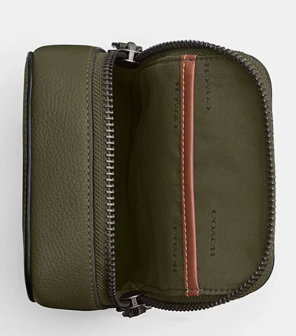 Coach Gotham Sling Pack 13 Army Green Leather Small Shoulder Bag CR849 - The Tiny Bag