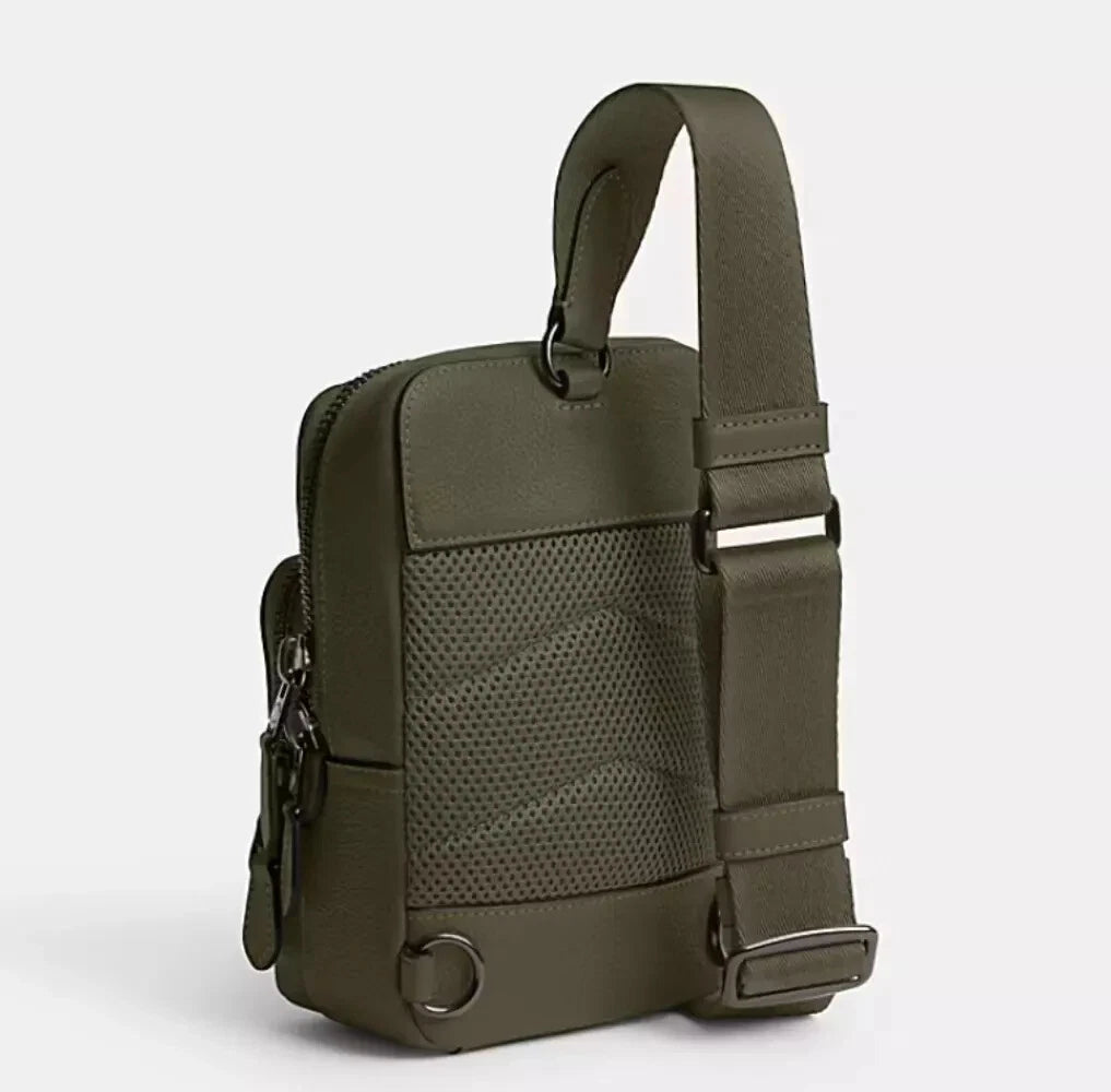 Coach Gotham Sling Pack 13 Army Green Leather Small Shoulder Bag CR849 - The Tiny Bag