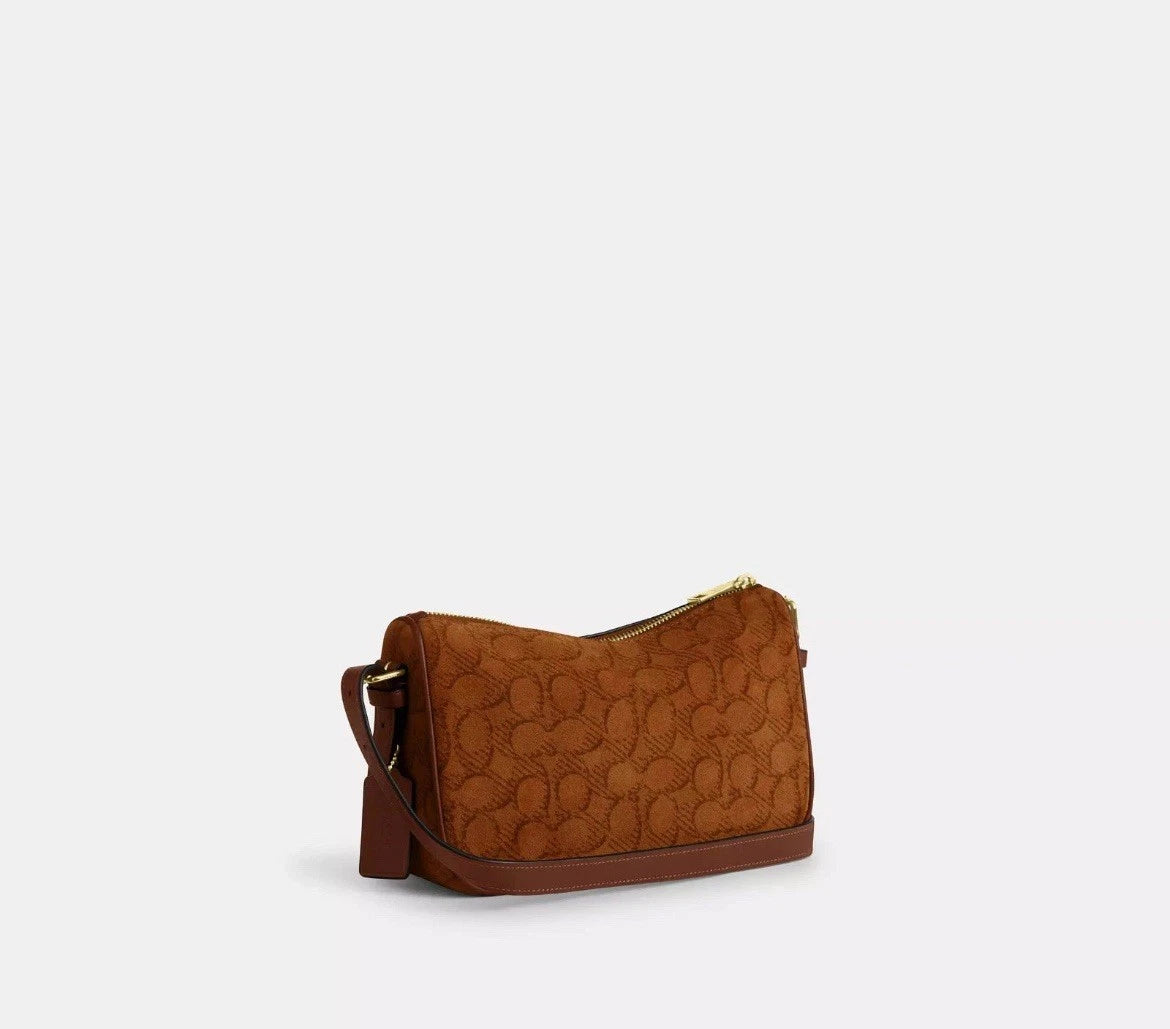 Coach Kailey Shoulder Bag In Signature Suede CCC69 caramel/brown - The Tiny Bag