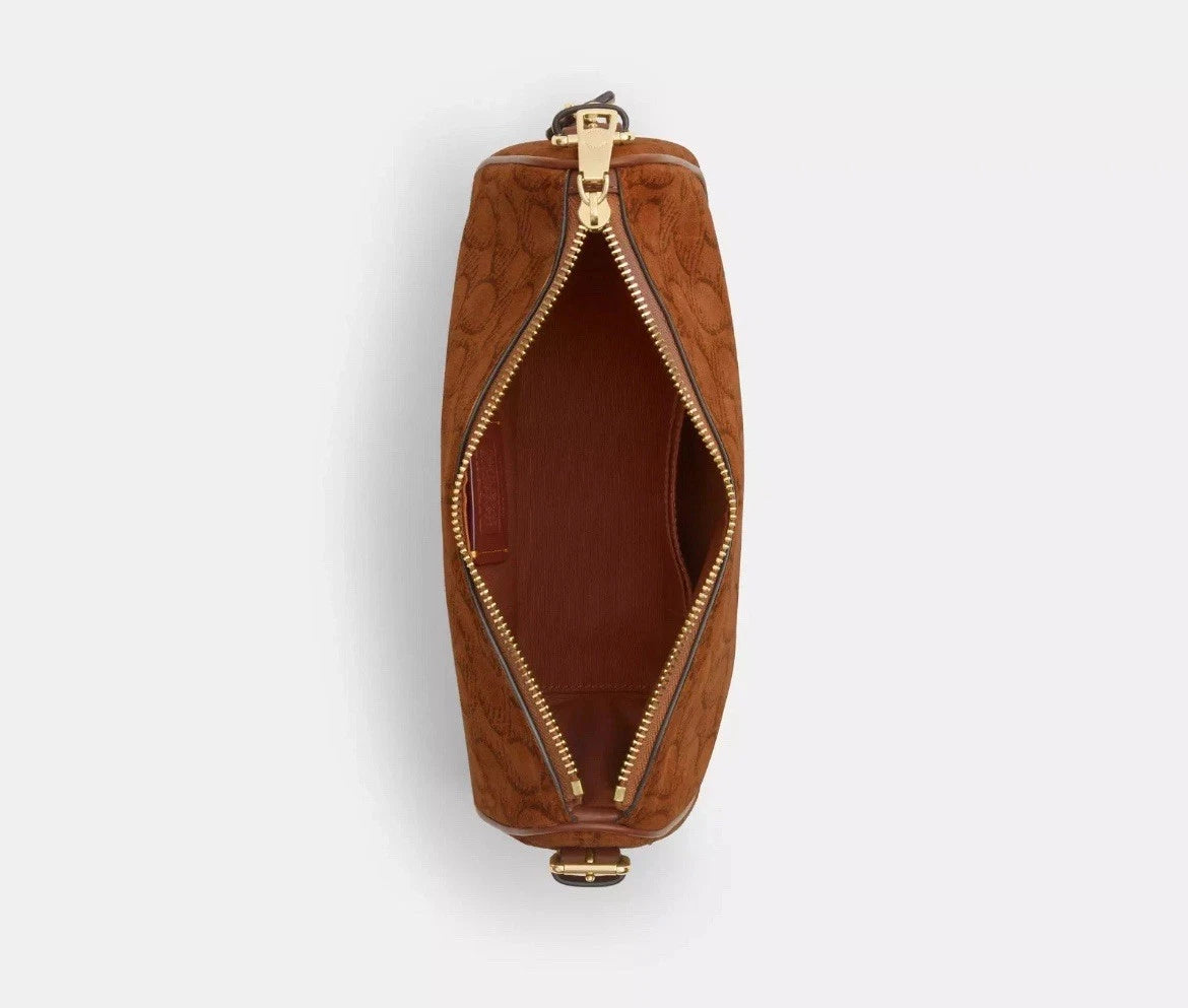 Coach Kailey Shoulder Bag In Signature Suede CCC69 caramel/brown - The Tiny Bag