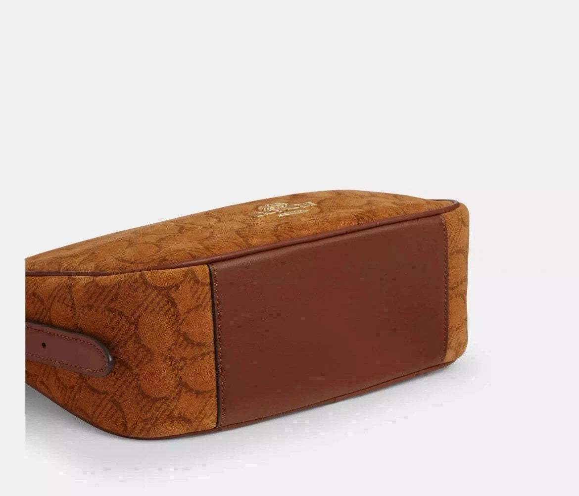 Coach Kailey Shoulder Bag In Signature Suede CCC69 caramel/brown - The Tiny Bag