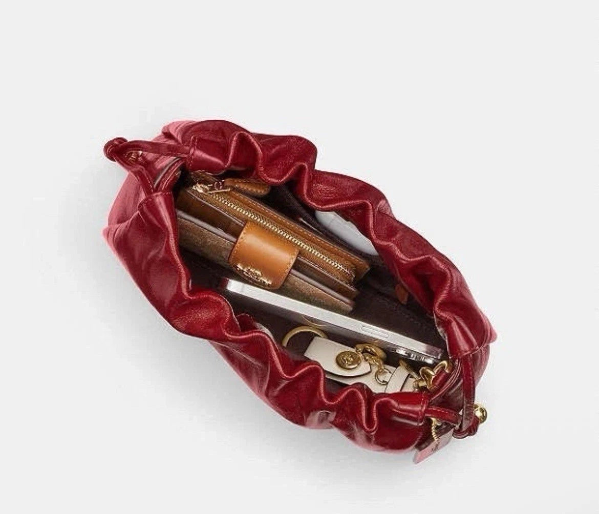 Coach Faye Shoulder/Crossbody Bag In Glazed Leather/Gold/Dark Cardinal CCE39 - The Tiny Bag