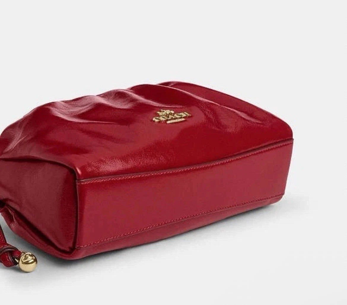 Coach Faye Shoulder/Crossbody Bag In Glazed Leather/Gold/Dark Cardinal CCE39 - The Tiny Bag