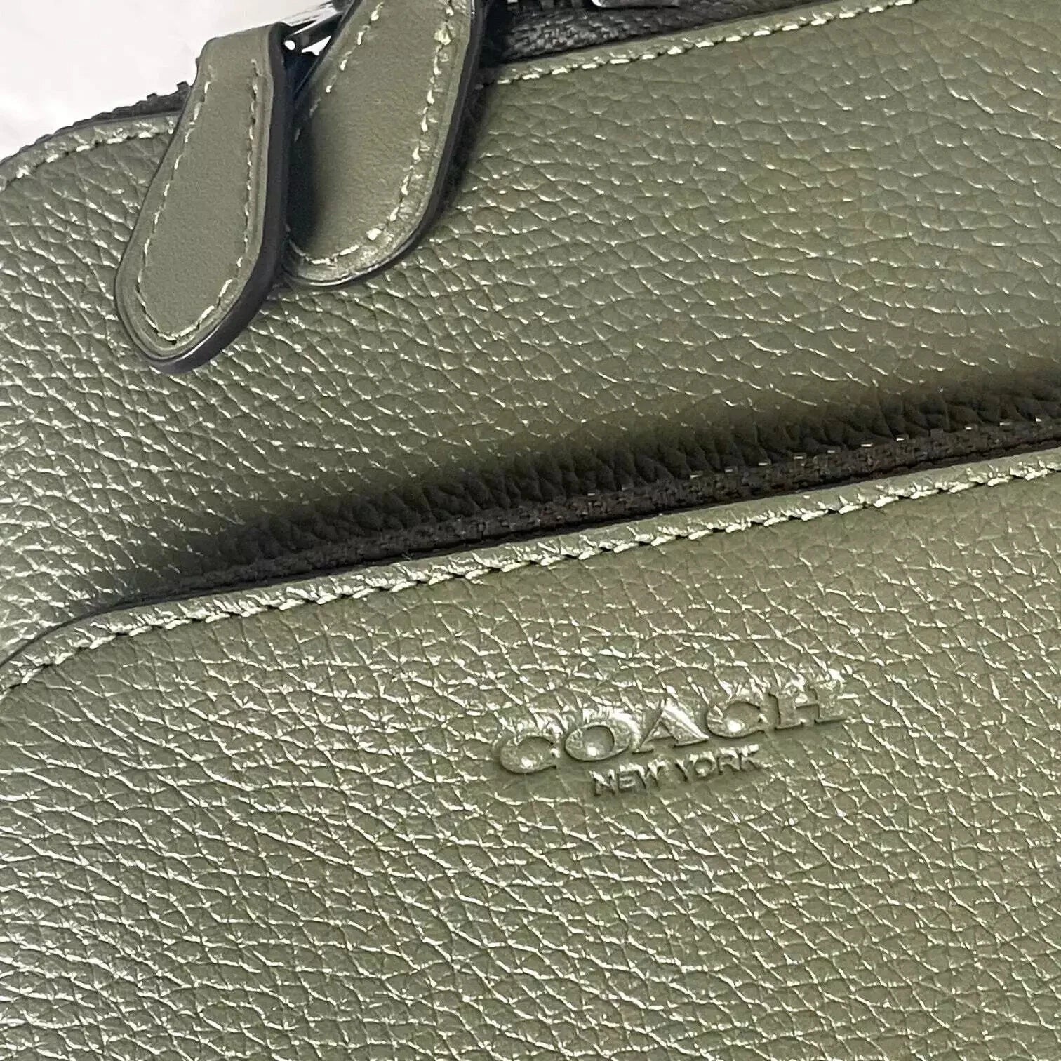 Coach Gotham Sling Pack 13 Army Green Leather Small Shoulder Bag CR849 - The Tiny Bag