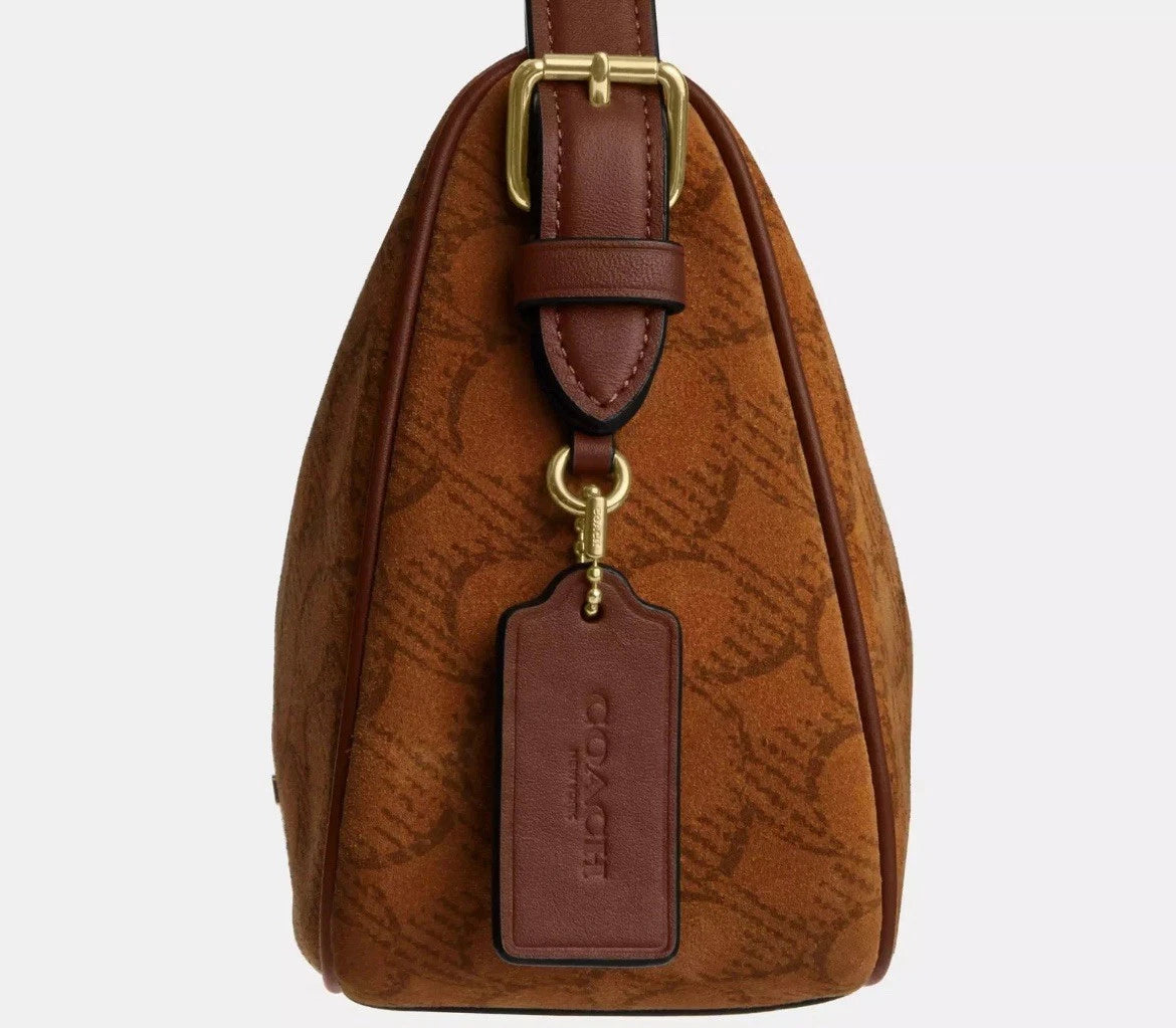 Coach Kailey Shoulder Bag In Signature Suede CCC69 caramel/brown - The Tiny Bag